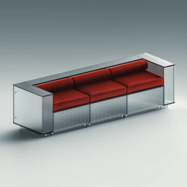Plisse Block: The Glass Sofa Where Fashion Meets Furniture Design